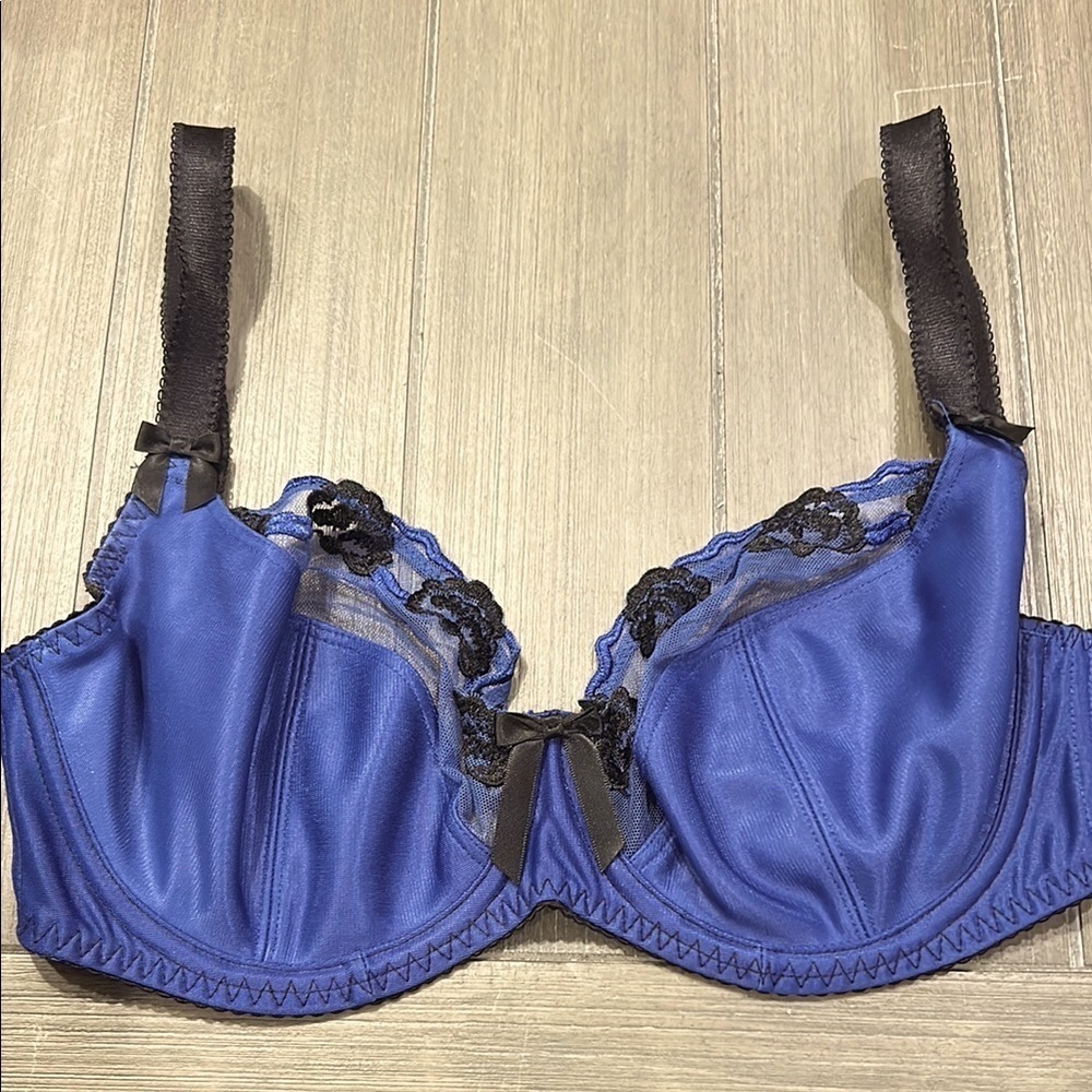 Curvy Kate Elegant Blue Lace Trim Bra